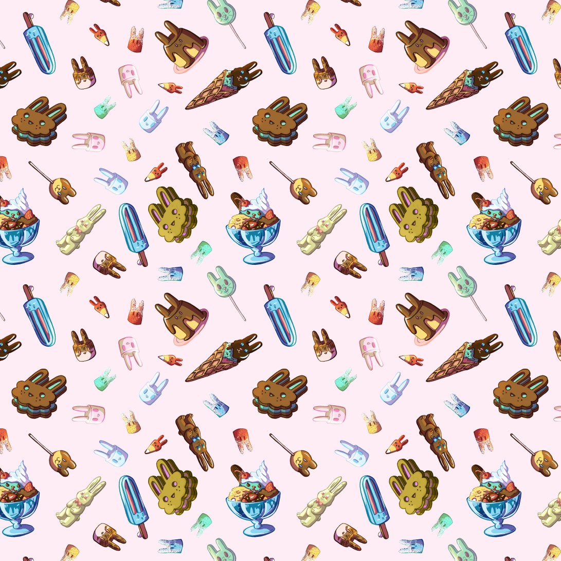 Bunny sweets repeat pattern sample